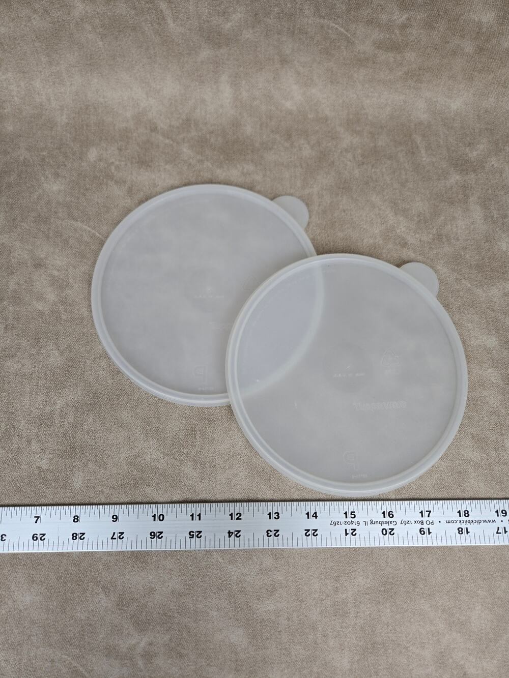 Set of 2 Tupperware P Seals P lids sheer